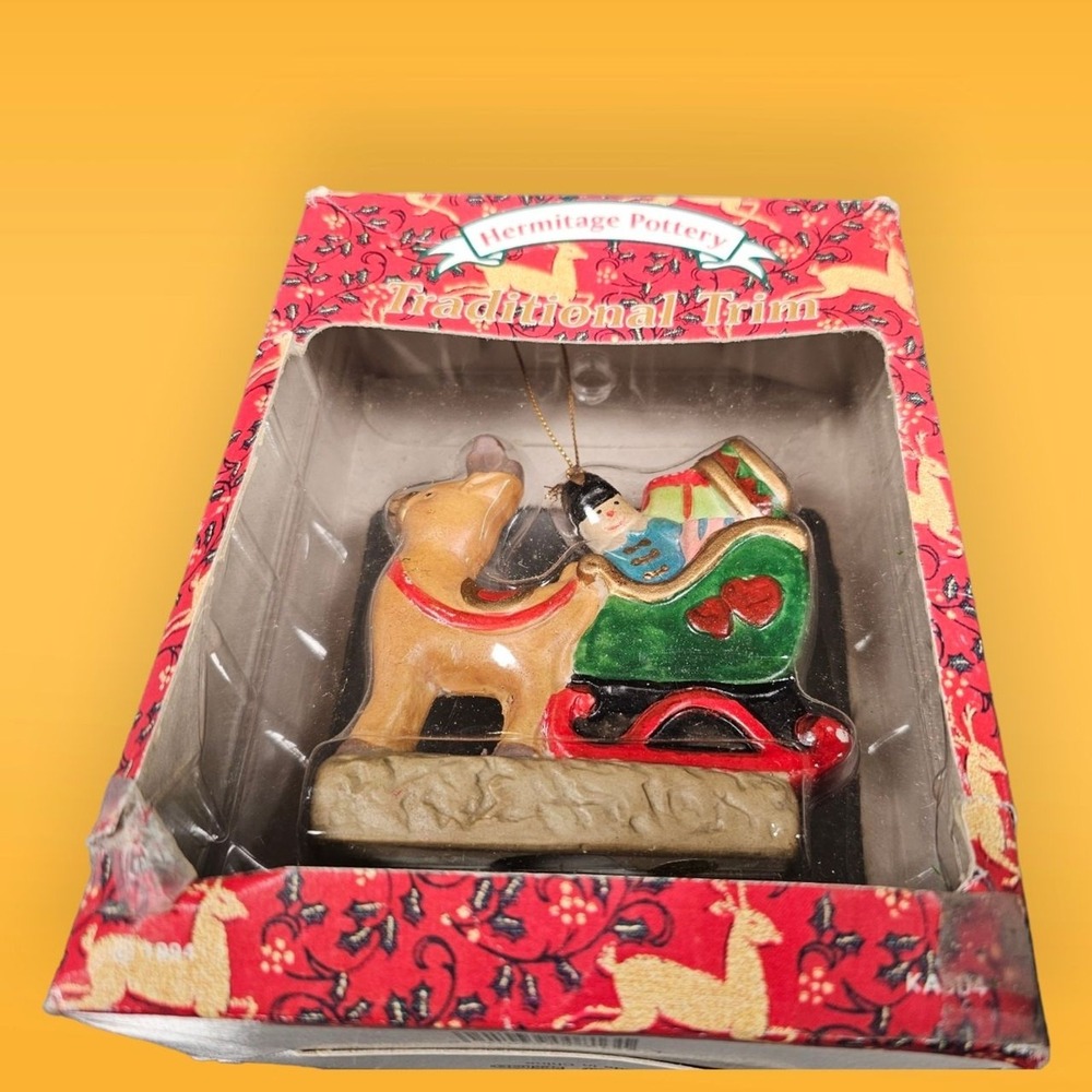 Hermitage Pottery Ornament‎ Stocking Traditional Trim Potter Sleigh Nutcracker